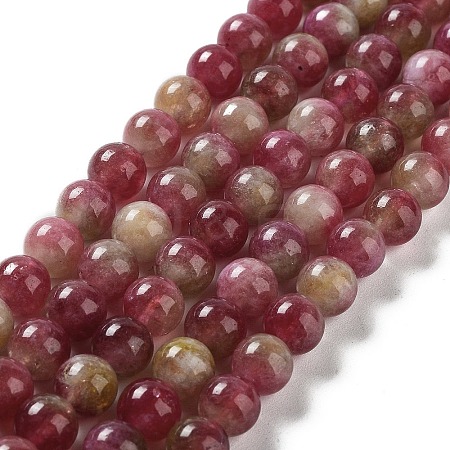 Natural Jade Imitation Watermelon Tourmaline Beads Strands G-NH0006-A01-02-1-1