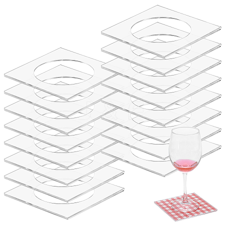 16Pcs Acrylic Cocktail Coaster AJEW-GO0004-42-1