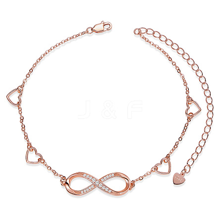 SHEGRACE 925 Sterling Silver Link Anklets JA131B-1