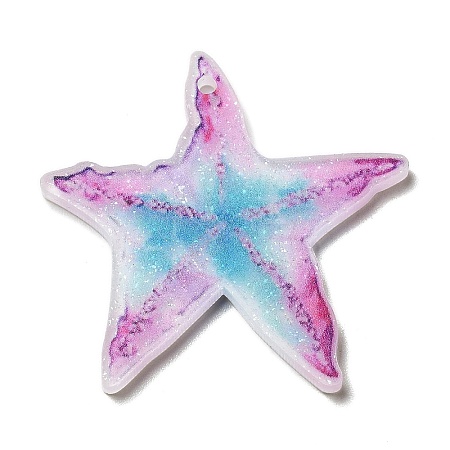 Ocean Themed Opaque Printed Acrylic Pendants SACR-L004-03C-1