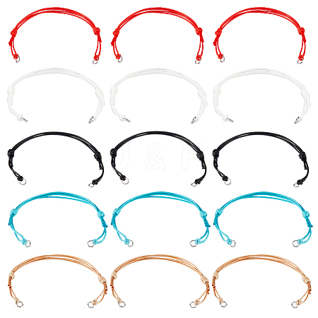 25Pcs 5 Colors Waxed Polyester Cord Bracelet Making AJEW-DC00005-1
