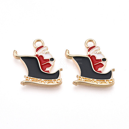 Golden Plated Alloy Enamel Pendants LS-ENAM-T009-88-RS-1