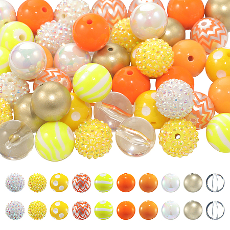 SUNNYCLUE 50Pcs 10 Style Thanksgiving Day Theme Acrylic Beads SACR-SC0001-21-1
