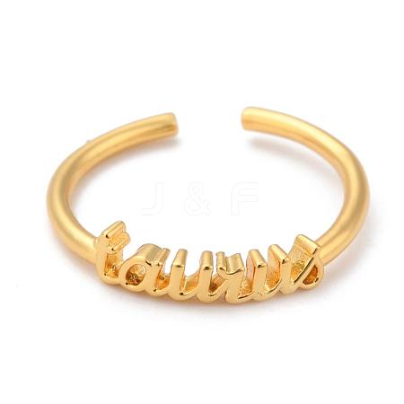 Constellation/Zodiac Sign Brass Cuff Rings RJEW-O042-06G-C-1