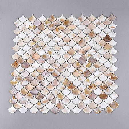 Natural Freshwater Shell Mosaic Tile Cabochons SHEL-Q029-03-1