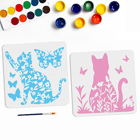 MAYJOYDIY US 1 Set PET Hollow Out Drawing Painting Stencils DIY-MA0001-39A-1