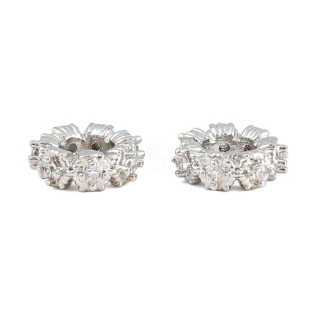 Brass Micro Pave Clear Cubic Zirconia European Beads KK-CBA6A75-44P-1