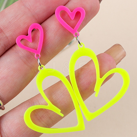 Fashionable Stainless Steel Acrylic Dangle Stud Earrings FS-WGAB06E-03-1