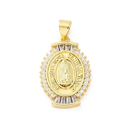 Brass Micro Pave Cubic Zirconia Pendants KK-S510-44G-01-1