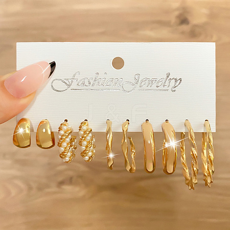 Alloy Hoop Earring Sets WG6DB3C-13-1