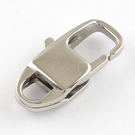 Tarnish Resistant Polished 316 Surgical Stainless Steel Lobster Claw Clasps X-STAS-R072-34-1