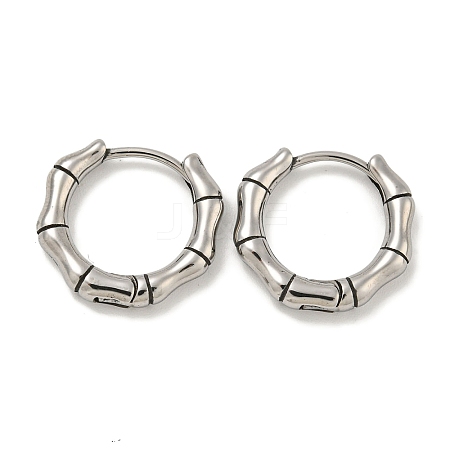 316 Surgical Stainless Steel Hoop Earrings EJEW-D096-19J-AS-1