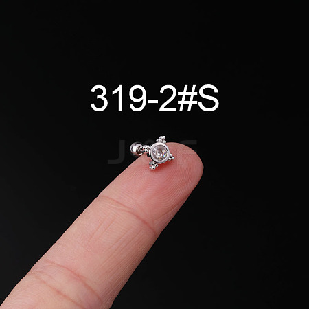 316L Surgical Stainless Steel Clear Cubic Zirconia Cartilage Earrings WG107EC-02-1