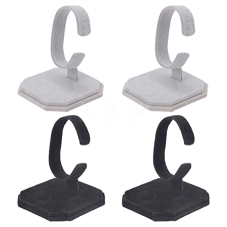 4Pcs 2 Colors Velvet Bracelet Display Stands BDIS-FG0001-07-1