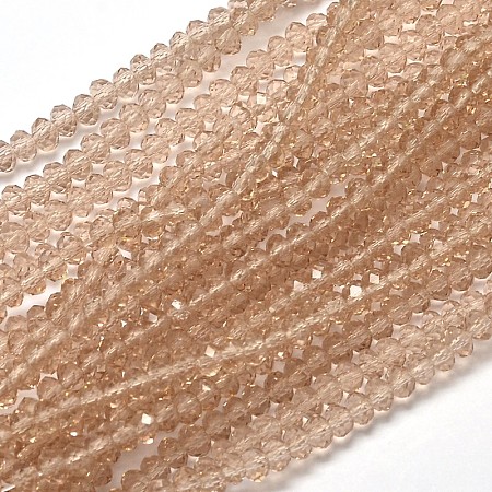 Faceted Rondelle Transparent Glass Beads Strands EGLA-J134-3x2mm-B04-1