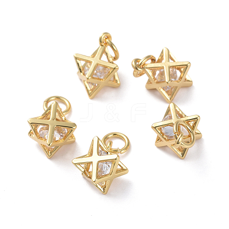 Hollow Brass Charms ZIRC-G160-55G-1