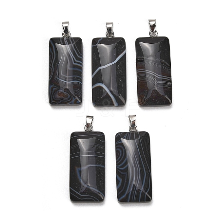 Natural Black Banded Agate Pendants GG-CBAA0EE-01P-11-1