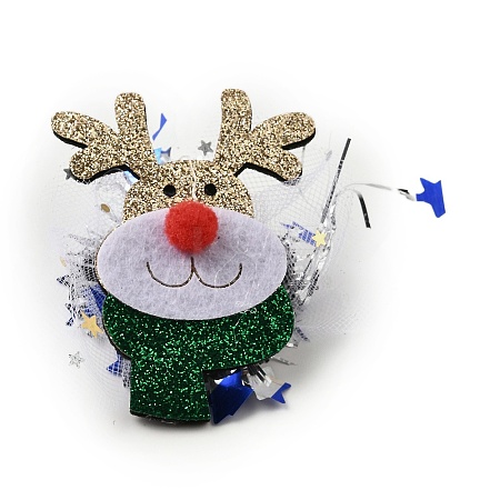 Christmas Theme Glitter Felt Fabric Alligator Hair Clip LS-PHAR-U002-01J-1
