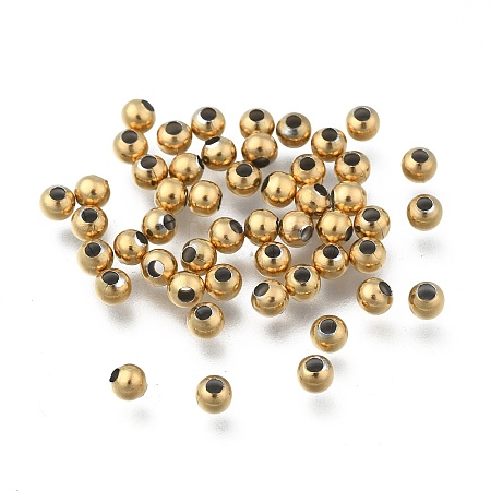 Round PVD Vacuum Plating 304 Stainless Steel Beads LS-X-STAS-F105-03-4mm-1