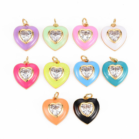 Brass Enamel Pendants KK-T013-15-NF-1