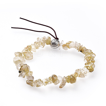 Chip Natural Rutilated Quartz Stretch Bracelets BJEW-JB04564-02-1