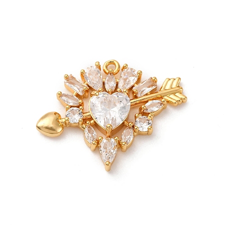 Brass Micro Pave Cubic Zirconia Pendants KK-F898-03G-1