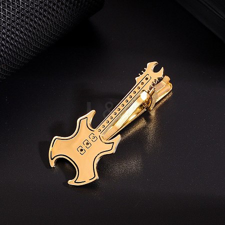 Stainless Steel Guitar Shaped Tie Clips PW-WGF86B0-07-1