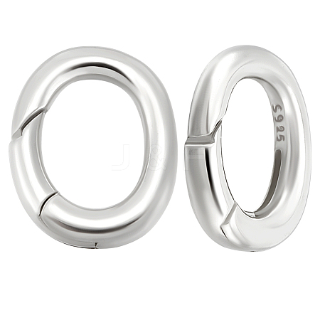 2Pcs Sterling Silver Spring Gate Rings STER-BBC0007-77-1