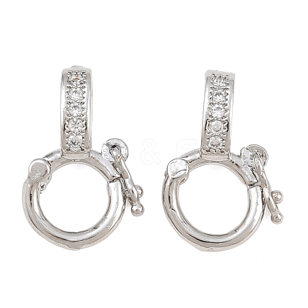 Brass Micro Pave Clear Cubic Zirconia Twister Clasp CU-CBA7BFE-05P-1