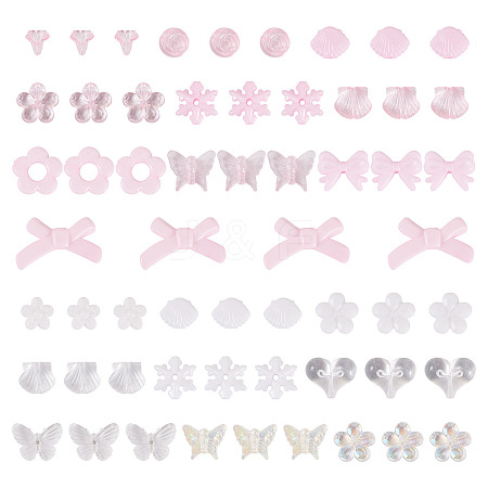 100G Transparent & Opaque Acrylic Beads TACR-TA0001-57E-1