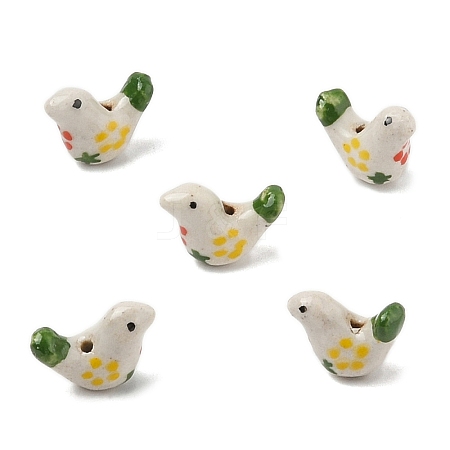 5Pcs Handmade Printed Porcelain Beads PORC-YW0001-28B-1