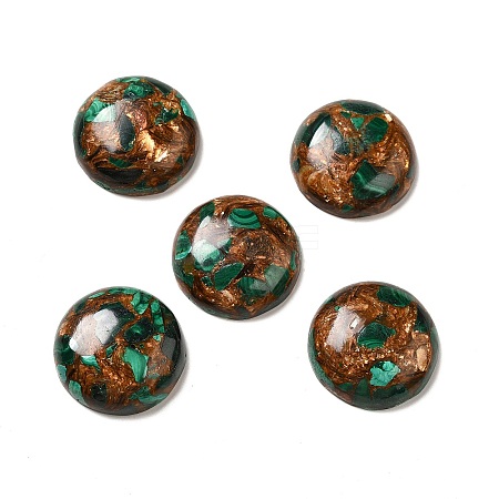 Assembled Synthetic Bronzite and Malachite Cabochons G-I339-08A-1