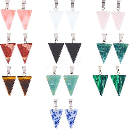 Triangle Gemstone Pendants G-FH0001-02-1