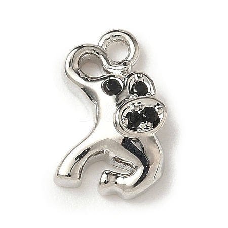 Brass Micro Pave Cubic Zirconia Charms KK-I276-42P-1