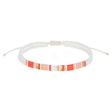 Glass Seed Bead Braided Bead Bracelets AQ4217-1-1