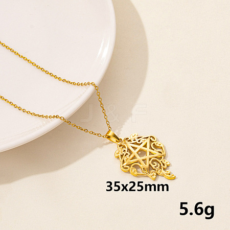 Stainless Steel Star Pendant Necklace XM4050-8-1