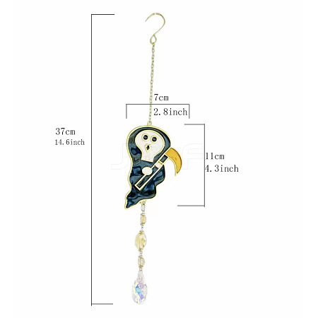 Halloween Death Alloy & Iron & Eanmel Wind Chime PW-WG9C794-02-1