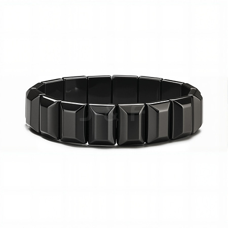 Non-magnetic Synthetic Hematite Beaded Stretch Bracelets for Men FS-WG73B41-04-1