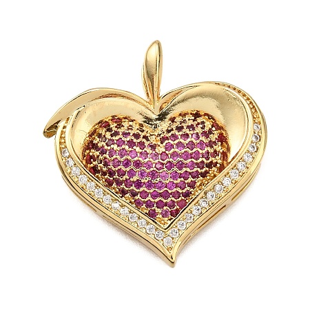 Brass Micro Pave Cubic Zirconia Pendants KK-K401-03G-01-1