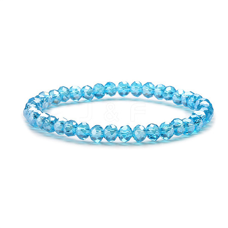 Fashionable Faceted Rondelle Glass Beads Stretch Bracelets for Women Girls Gift TQ6391-6-1