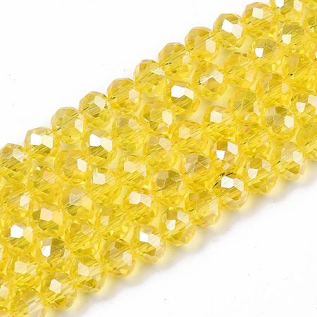 Electroplate Glass Beads Strands X-EGLA-A034-T6mm-B20-1