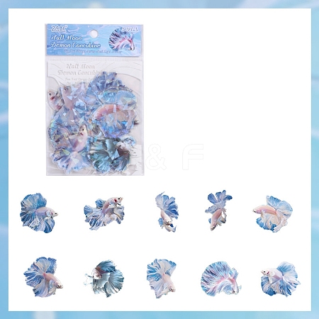 30Pcs 10 Styles Fantail Betta Series PET Sticker PW-WG4780E-01-1