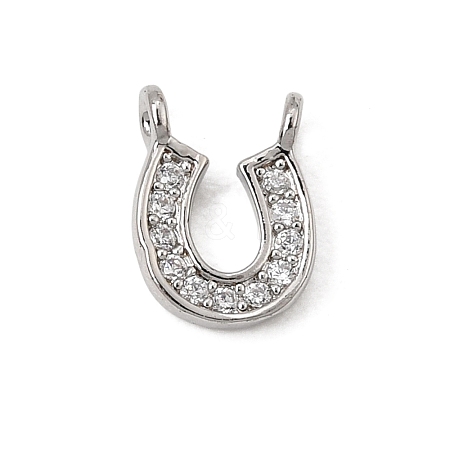 Brass Micro Pave Clear Connector Charms CU-CBA3D76-01P-1
