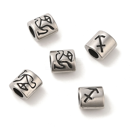 Oval with Constellation 304 Stainless Steel Beads STAS-E215-05AS-01-1