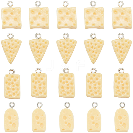 40Pcs 4 Styles Resin Pendants RESI-SC0003-46-1