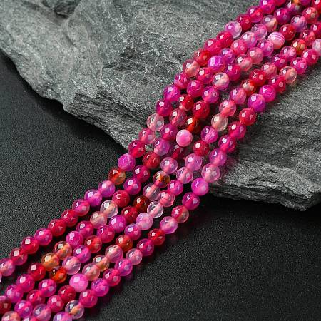 Natural Striped Agate/Banded Agate Beads Strands G-G545-04H-1