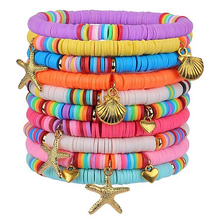 Stretch Charm Bracelets Sets BJEW-SZ0001-001-1