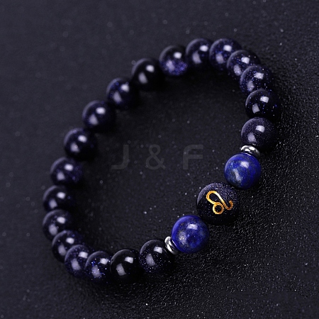 Natural Lapis Lazuli Beaded Stretch Bracelets PW-WG74486-06-1