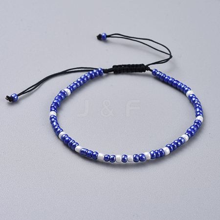 Adjustable Nylon Thread Braided Beads Bracelets X-BJEW-JB04522-07-1