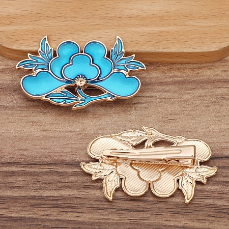 Flower Alloy Enamel Alligator Hair Clips PW-WG27385-05-1